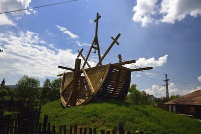 Terény község a Csehátban-stock-foto