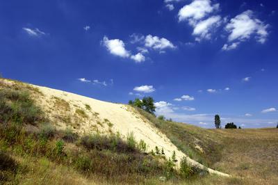 Homokbuckák Fülöpháza határában. A Homokhátság buckavonulatai csak néhány tíz méterrel magasodnak a Duna és Tisza-völgy fölé. A homokterületek az Õs-Duna hordalékkúpjainak maradványa. A szinte érintetlen állapotban levõ homokbuckás-stock-foto
