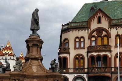 Pécs - Zsolnay Vilmos szobor-stock-foto