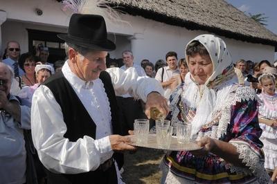 Matyó lakodalom Szentistvánon-stock-foto