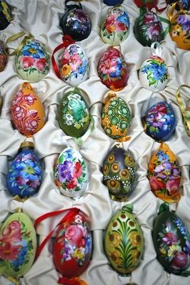 Kézzel festett húsvéti tojások-stock-foto