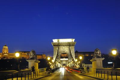 Budapest, Széchenyi lánchíd-stock-foto