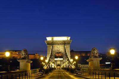 Budapest, Széchenyi lánchíd-stock-foto