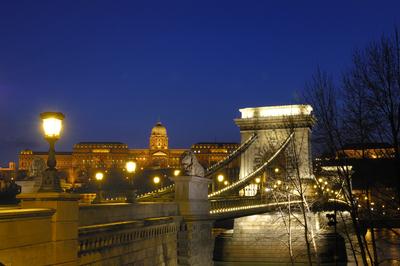 Budapest, Széchenyi lánchíd-stock-foto