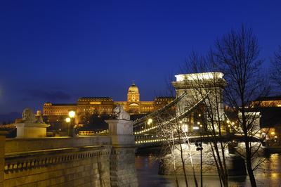 Budapest, Széchenyi lánchíd-stock-foto