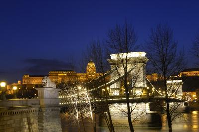 Budapest, Széchenyi lánchíd-stock-foto