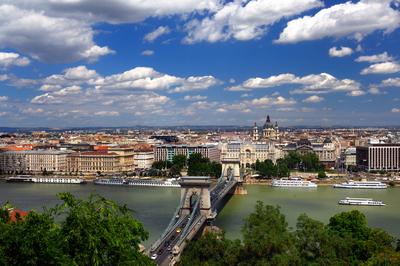 Budapesti panoráma a Dunával-stock-photo