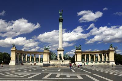 Budapest, Hősök tere-stock-foto