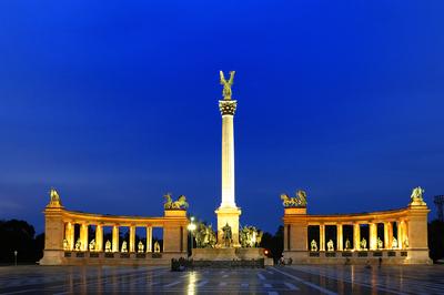 Budapest, Hősök tere-stock-foto