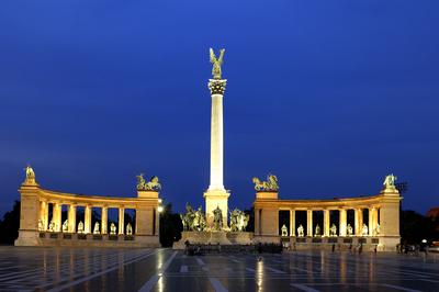 Budapest, Hősök tere-stock-foto