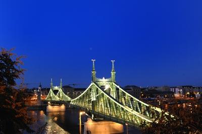 Budapest, Szabadság híd-stock-foto
