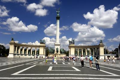 Budapest, Hősök tere-stock-foto