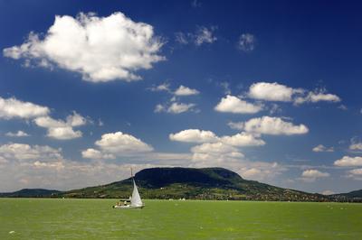 A Badacsony és a Balaton-stock-foto