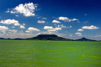 A Badacsony és a Balaton-stock-foto