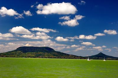 A Badacsony és a Balaton-stock-foto