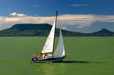 A Badacsony és a Balaton-stock-foto