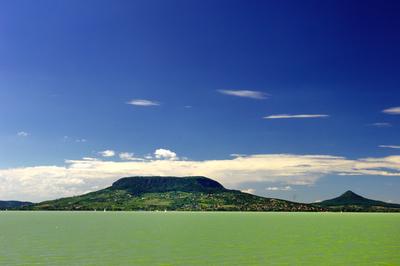 A Badacsony és a Balaton-stock-foto