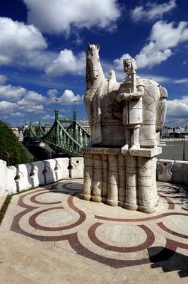 Budapest, Szent István király szobra-stock-foto