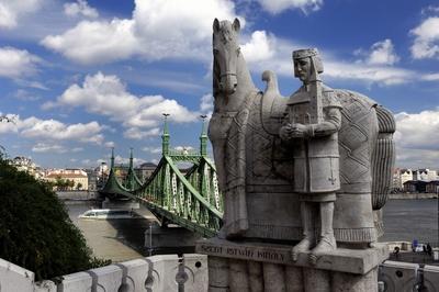 Budapest, Szent István király szobra-stock-foto