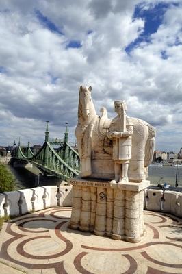 Budapest, Szent István király szobra-stock-foto