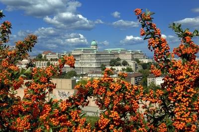 Budapest, a Budavári Palota látványa-stock-foto