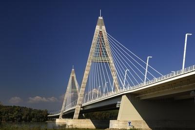 Budapest, Megyeri híd-stock-foto