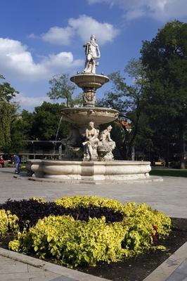 Budapest, Danubius-kút-stock-foto
