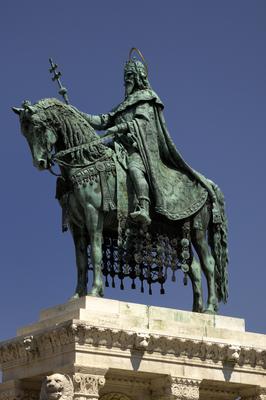 Budapest, Szent István szobor-stock-foto