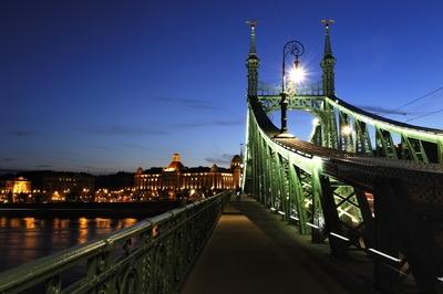 Budapest, Szabadság híd-stock-foto