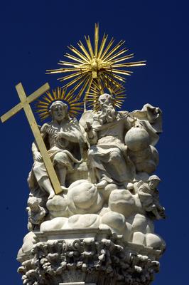 Budapest, Szentháromság-szobor-stock-foto