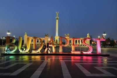 Budapest, Hősök tere-stock-foto
