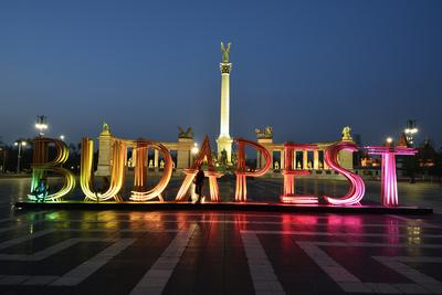 Budapest, Hősök tere-stock-foto