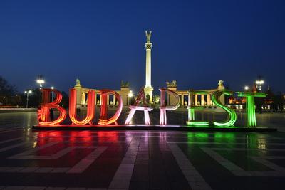 Budapest, Hősök tere-stock-foto