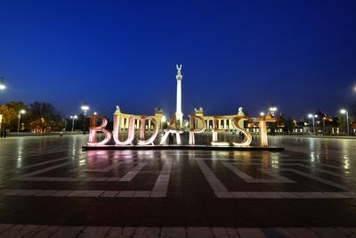 Budapest, Hősök tere-stock-foto