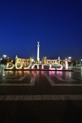 Budapest, Hősök tere-stock-foto
