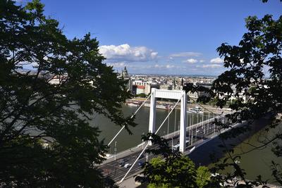 Budapest, Erzsébet híd-stock-foto