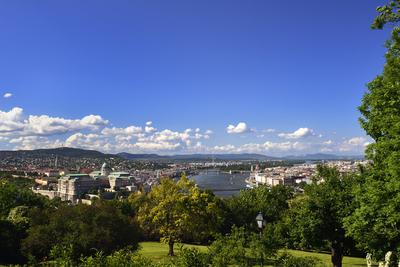 Budapest, Pest és Buda látképe-stock-foto
