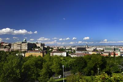 Budapest, Pest és Buda látképe-stock-foto