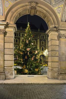 Budapest, karácsonyi díszkivilágítás-stock-foto