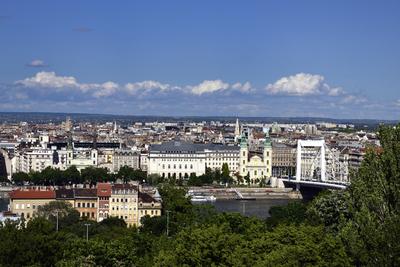 Budapest, Pest és Buda látványa-stock-foto