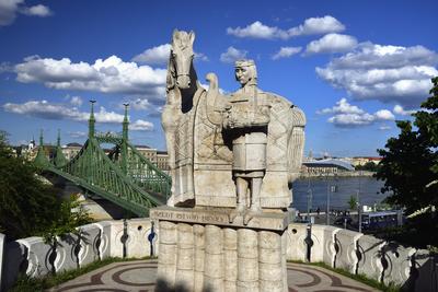 Budapest, Szent István király szobra-stock-foto