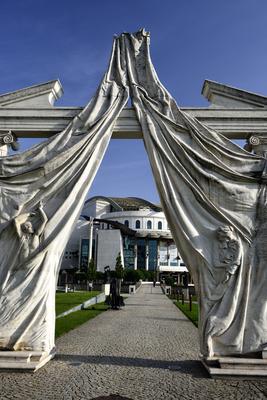 Budapest, Nemzeti Színház-stock-foto