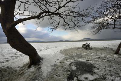 Téli Balaton-stock-foto