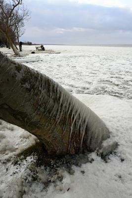 Téli Balaton-stock-foto