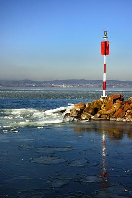 Téli Balaton-stock-foto