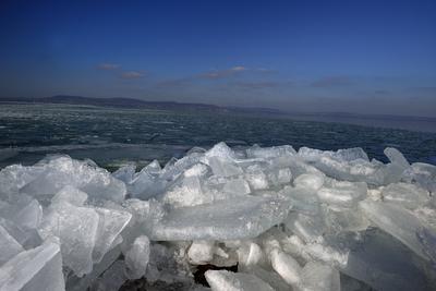 Téli Balaton-stock-foto