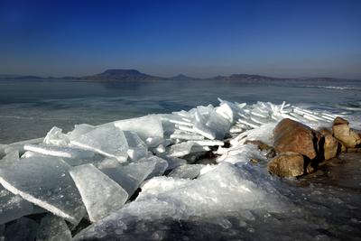 Téli Balaton-stock-foto