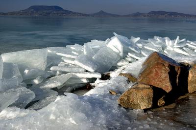 Téli Balaton-stock-foto