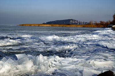 Téli Balaton-stock-foto