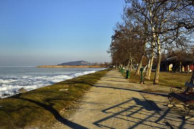 Téli Balaton-stock-foto